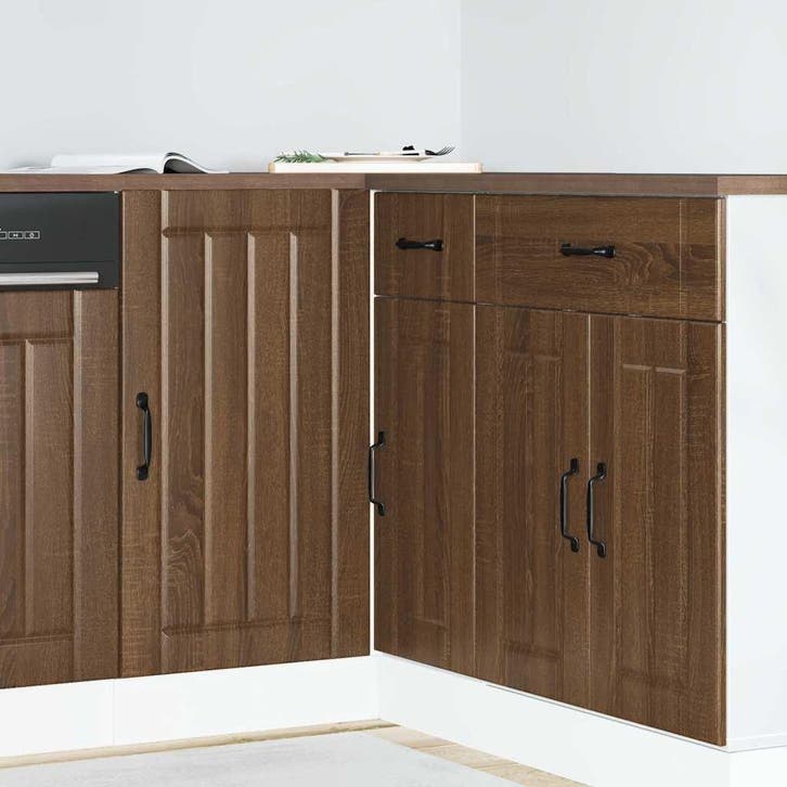 vidaXL Onderkast Lucca bewerkt hout bruin eikenkleur, Huis en Inrichting, Kasten | Overige, Nieuw, Verzenden