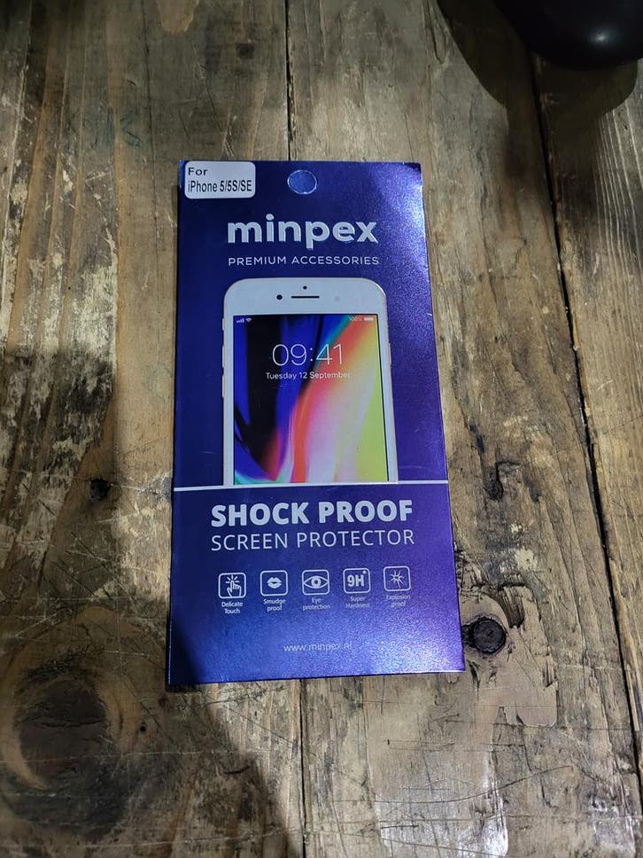 Minpex Glazen Screenprotector - Geschikt voor iPhone 5/5s/SE, Télécoms, Téléphonie mobile | Accessoires & Pièces, Enlèvement ou Envoi
