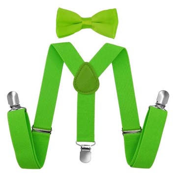 Fako Fashion - Kinder Bretels Met Vlinderstrik - 65cm - Fluo, Kinderen en Baby's, Verzenden, Nieuw