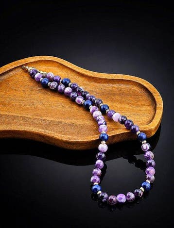 Amethist en Lapis Lazuli Ketting - 925 Sterling Zilver