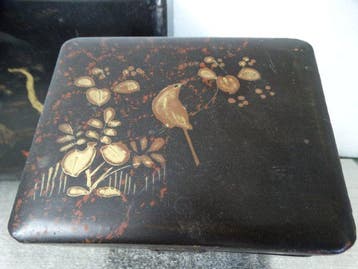 Doos (2) - Hout - Chinoiserie theekistjes