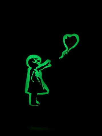 Vitus - Banksy’s Glowing Balloon Girl Loves Nature, Antiek en Kunst