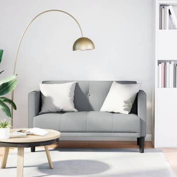 vidaXL Loveseat bank / zetel Lichtgrijs 111 cm Stof, Verzenden, Nieuw
