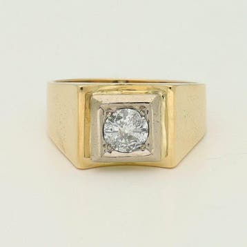Ring - 18 karaat Geel goud Diamant (Natuurlijk), Handtassen en Accessoires, Ringen, Nieuw