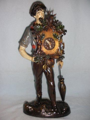 Horloge Forêt-Noire « Clockman » - Régule, Laiton -, Antiquités & Art