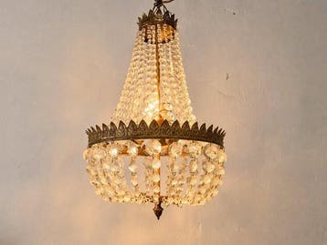 Plafondlamp - Hollywood Regency kristallen kroonluchter –