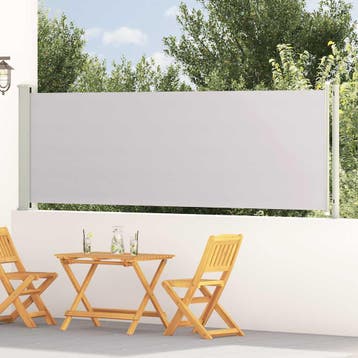 vidaXL Tuinscherm uittrekbaar 117x614 cm grijs, Verzenden