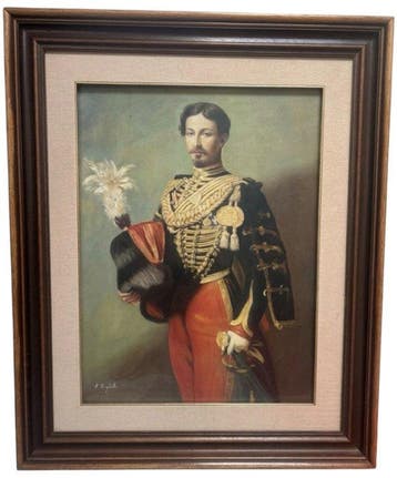 A. Miglietti (XIX) - Ritratto di Ufficiale in Alta Uniforme