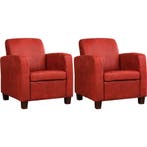 Set van 2 Leren fauteuils Joy - Kenia Burgundy (rood) -, Nieuw, Ophalen of Verzenden, 50 tot 75 cm, Leer