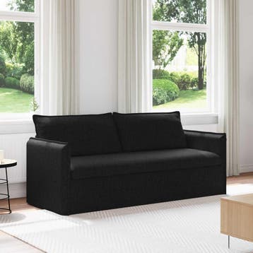vidaXL bank / zetel Zwart 196 x 82 x 85 cm Stof, Verzenden, Nieuw