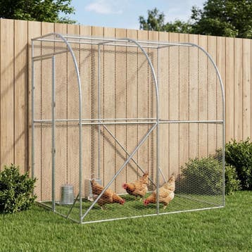 vidaXL Kippenhok zilver 200 x 200 x 215 cm Gegalvaniseerd, Verzenden, Nieuw