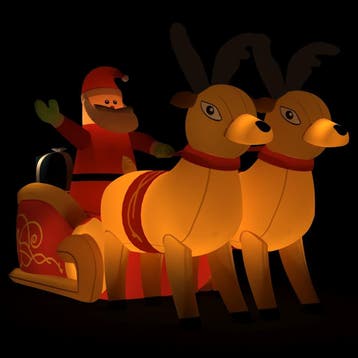 vidaXL Kerstdecoratie kerstman en rendieren opblaasbaar LED, Diversen, Verzenden, Nieuw