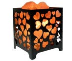 Zoutlamp - Himalaya Zoutstenen - Metalen Korfje - Hartjes, Antiek en Kunst, Ophalen of Verzenden