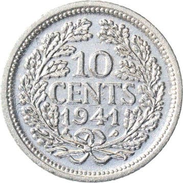 Pays-Bas. Wilhelmina. 10 Cents 1941 PP, 1942 PP, 1943 PP,