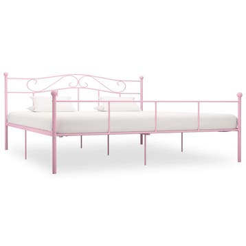 vidaXL Bedframe metaal roze 200x200 cm, Verzenden