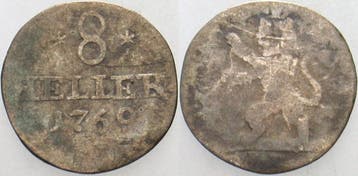 8 Heller 1769 Fu Hessen-kassel Friedrich Ii 1760-1785, Verzenden, België