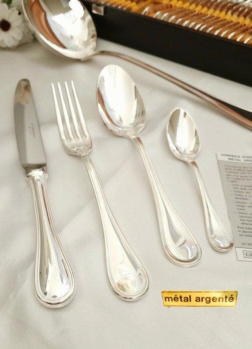 Guy Degrenne - Bestekset (51) - Venetië - Verzilverd, Antiquités & Art, Antiquités | Meubles | Tables