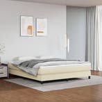 vidaXL Boxspring met matras kunstleer crèmekleurig 160x200, Verzenden, Nieuw