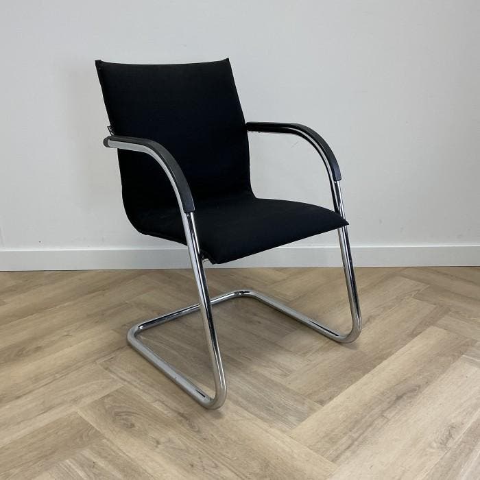 Ahrend vergaderstoel , zwart - chroom, Huis en Inrichting, Stoelen, Zwart, Gebruikt, Eén