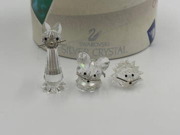 Swarovski - Figurine - Kat, Egel en Muis (3) - Cristal