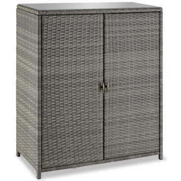 Wicker tuinkast Monza, aluminium frame, 4 vakken - grijs, Verzenden, Nieuw