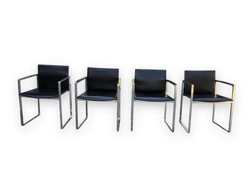 Cassina - Piero Lissoni - Chaise (4) - 184 Eve - Cuir, Acier