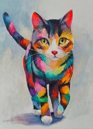 Alex Dudek (XX) - The Cat, Antiek en Kunst
