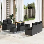 vidaXL Tuinbank Set met kussen met opslag 8 pcs Zwart, Tuin en Terras, Tuinsets en Loungesets, Verzenden, Nieuw