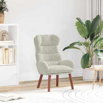 vidaXL Fauteuil Crème 69 x 74 x 93 cm Fluweel, Verzenden, Nieuw