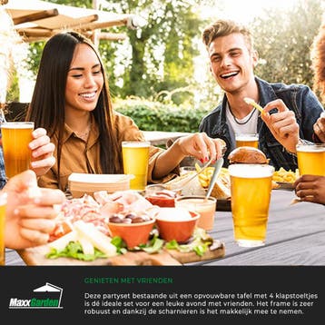 MaxxGarden Opvouwbare Picknicktafel - Biertafel met banke..., Ophalen of Verzenden, Nieuw