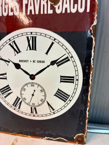Georges Favre-Jacot – Horloge Reclame – Emaille Reclamebord