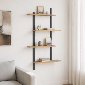 vidaXL Wandplank Artisanaal eiken 61 x 13,5 x 105,5 cm, Verzenden