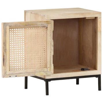 vidaXL Nachtkastje 40x30x50 cm massief mangohout en, Huis en Inrichting, Verzenden, Nieuw