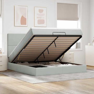 vidaXL Ottoman bed met matrassen 200x200cm fluweel, Verzenden, Nieuw