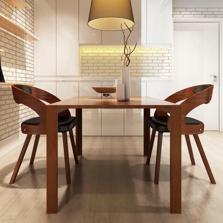 vidaXL Eetkamerstoelen 2 st kunstleer bruin, Maison & Meubles, Chaises, Envoi