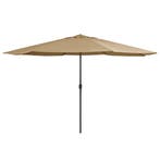 vidaXL Parasol met metalen paal 390 cm taupe, Verzenden, Nieuw