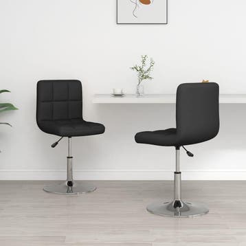 vidaXL Eetkamerstoelen 2 st kunstleer zwart, Huis en Inrichting, Stoelen, Verzenden, Nieuw