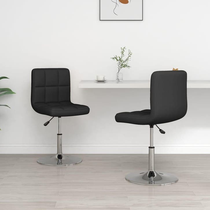 vidaXL Eetkamerstoelen 2 st kunstleer zwart, Huis en Inrichting, Stoelen, Nieuw, Verzenden