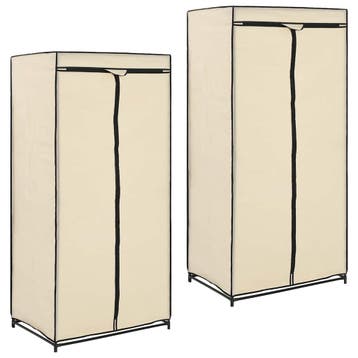 vidaXL Kledingkasten 2 st 75x50x160 cm crème, Huis en Inrichting, Verzenden, Nieuw