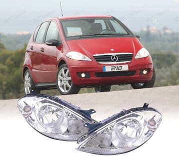 Phares Pour Mercedes Classe A W169 04-08 Fond Chromé, Verzenden