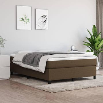 vidaXL Boxspring bed stof donkerbruin 140x200 cm, Verzenden, Nieuw