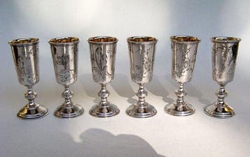 Ivan Khlebnikov - Imperial Russian Beakers, Moscow 1900, Antiek en Kunst, Antiek | Zilver en Goud