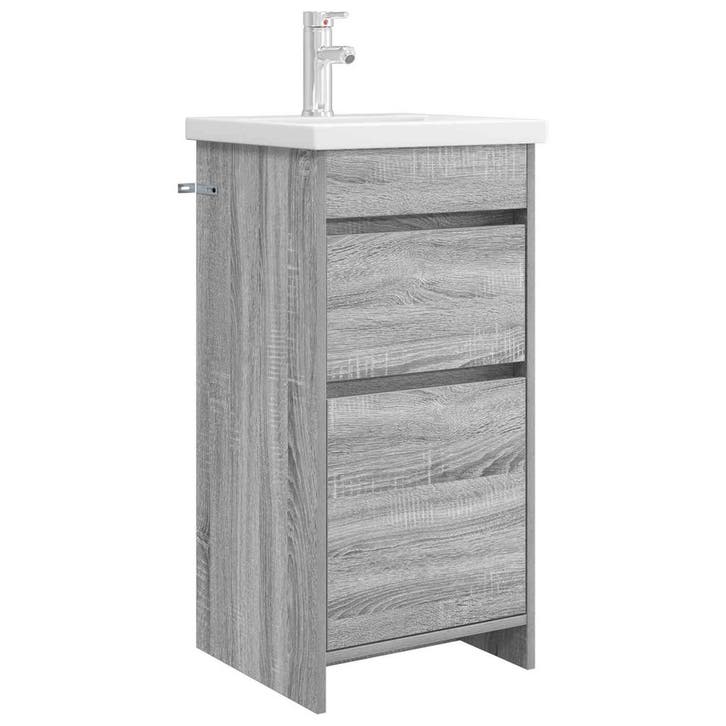 vidaXL Badkamer Vanity met Wastafel Grijs Sonoma 42 x 40 x, Maison & Meubles, Tables | Coiffeuses, Envoi