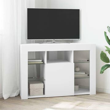 vidaXL Hoek LED TV Cabinet Wandgemonteerd Wit 100x40x68cm, Verzenden