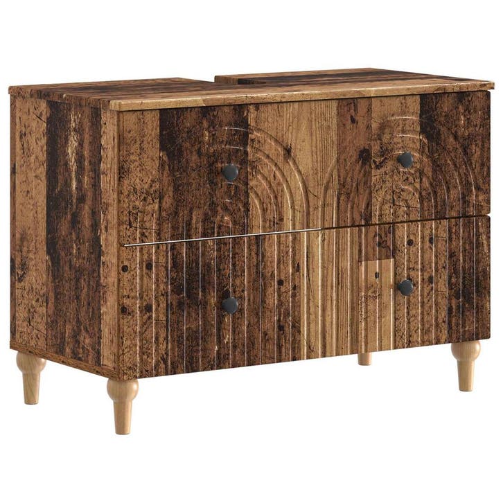 vidaXL Wastafel kabinet voor de badkamer ALKMAAR Oud hout, Huis en Inrichting, Badkamer | Badkamermeubels, Nieuw, Verzenden