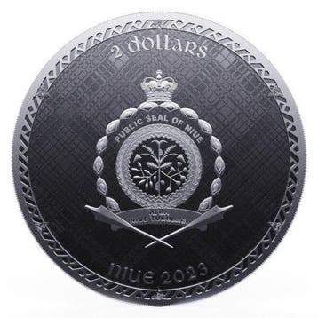 Niue. 2 Dollars 2023 1oz $2 NZD Niue Scottish Unicorn