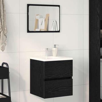vidaXL Badkamerwastafelkast Zwart Eiken 41x38,5x45 cm, Huis en Inrichting, Verzenden, Nieuw