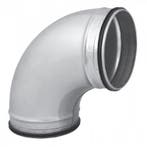 Bocht 90º met rubberdichting - geperst - Ø 125mm, Doe-het-zelf en Bouw, Verzenden, Nieuw