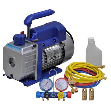 vidaXL Vacuümpomp 1-traps met 4-voudige manometerset, Electroménager, Climatiseurs, Verzenden