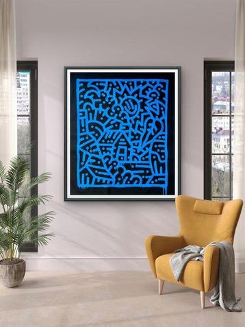 Nuno Barbedo (1983) - Blue sunshine (XL Size Painting), Antiek en Kunst